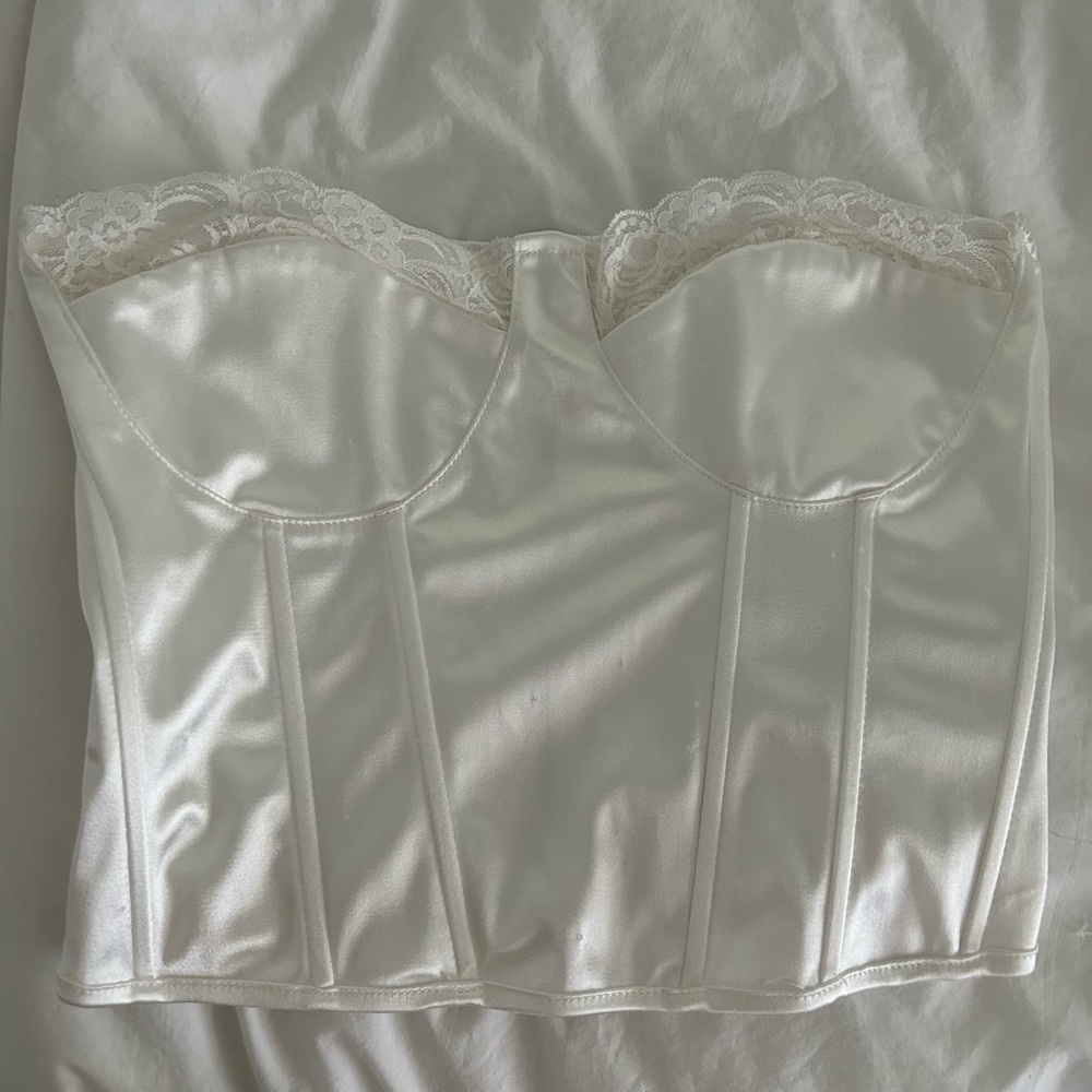 Vintage white bustier top, size M or 34C